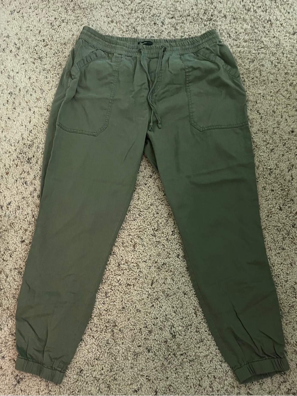 Women’s Olive Green Drawstring Jogger Pants